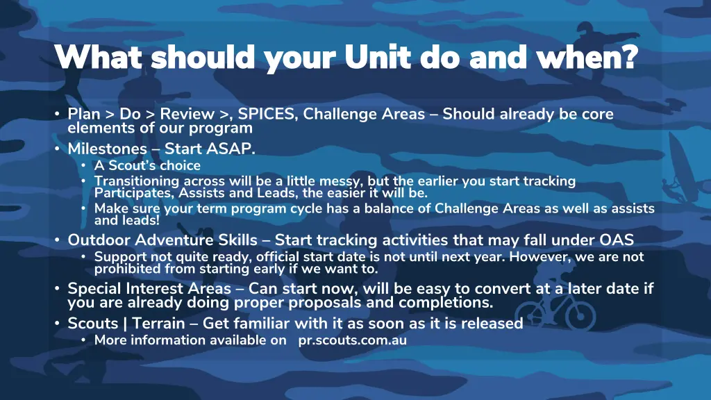 what should your unit do and when what should