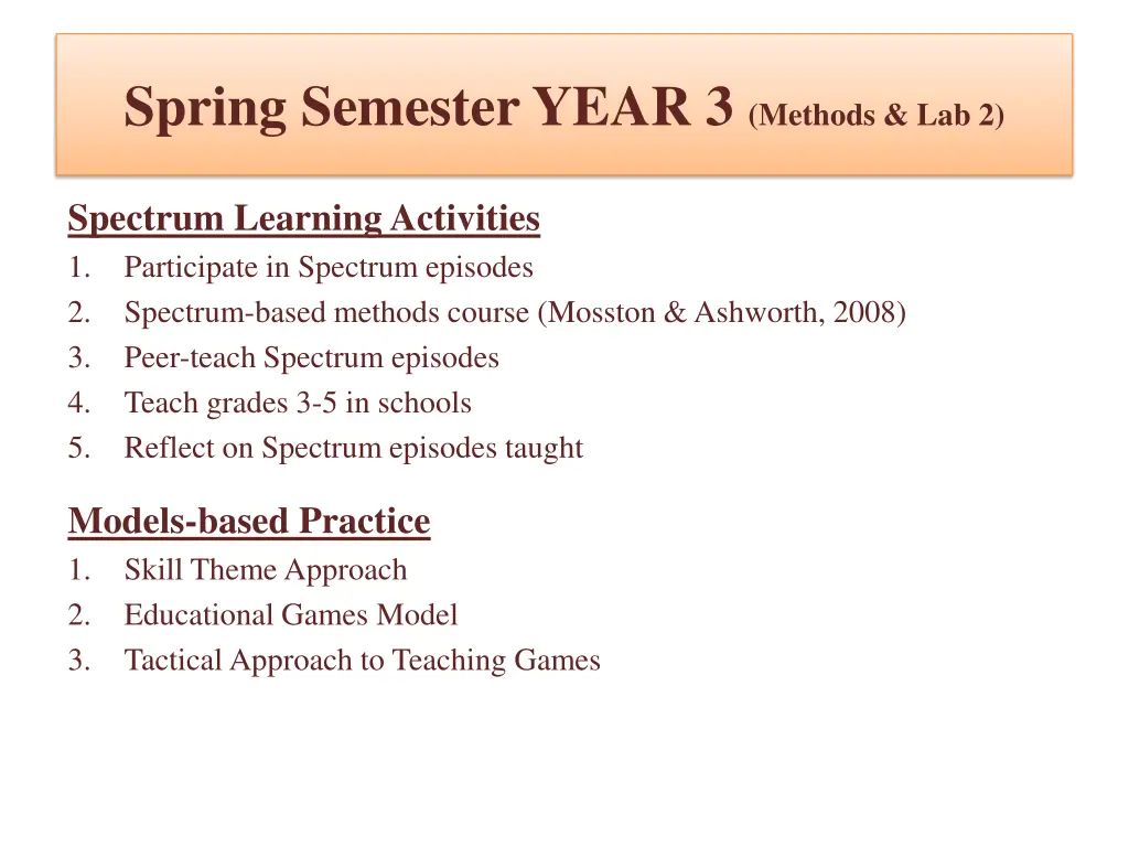 spring semester year 3 methods lab 2