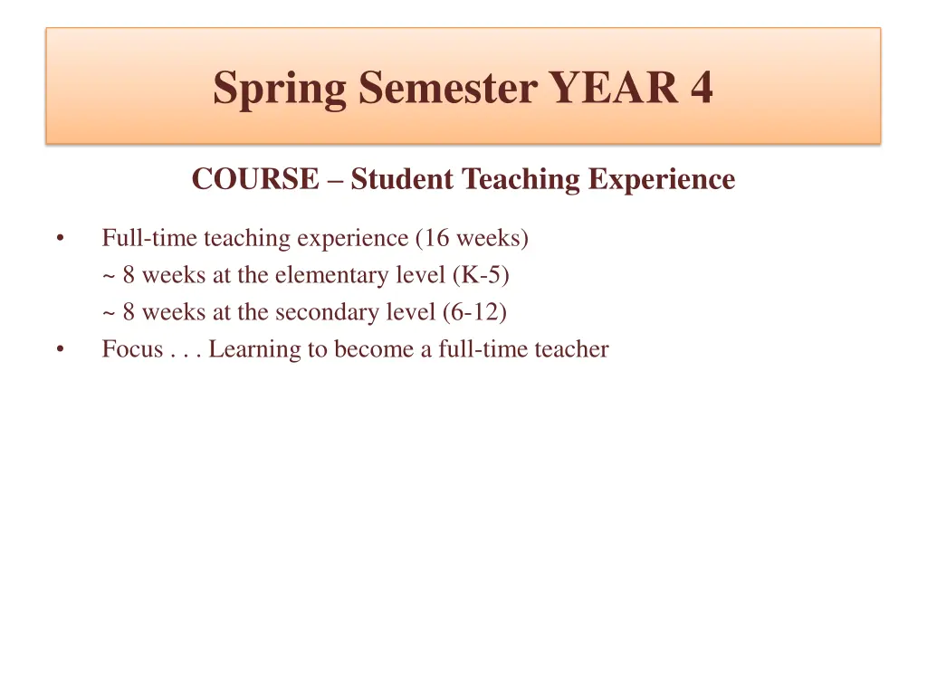 spring semester year 4