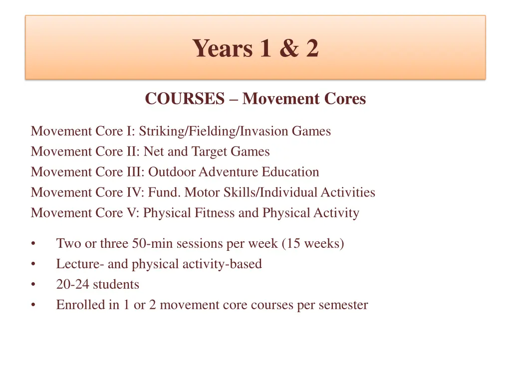 years 1 2
