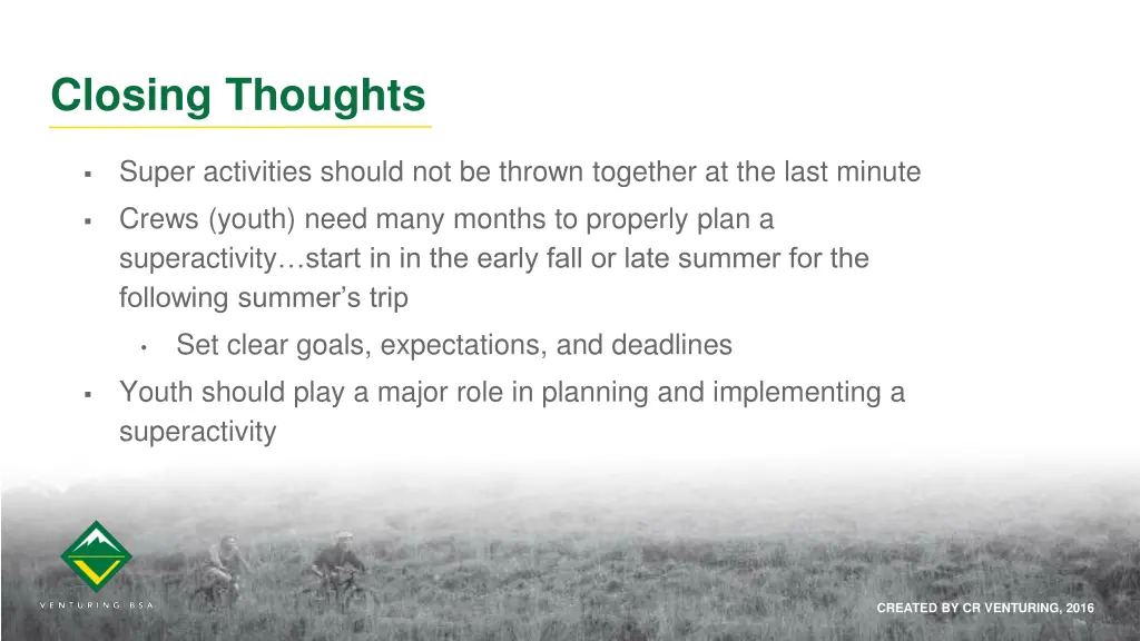 closing thoughts