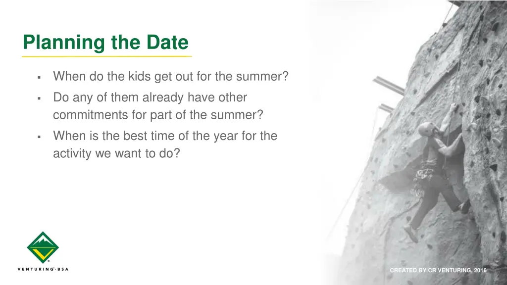 planning the date