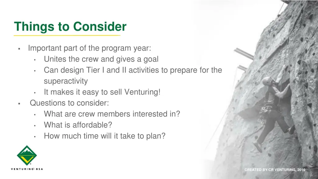 things to consider