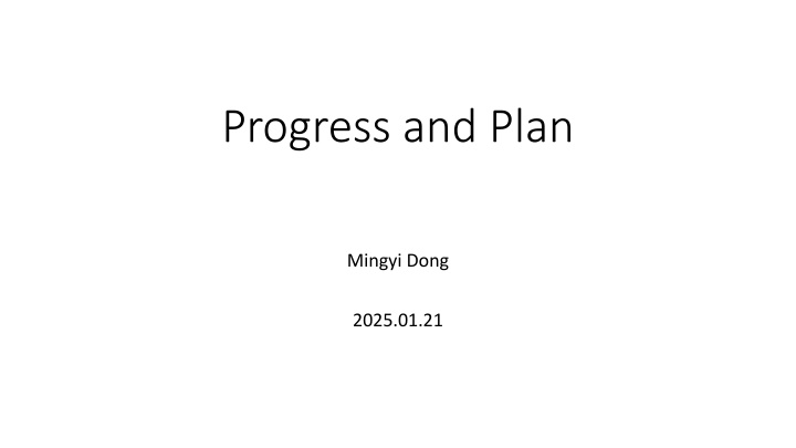 progress and plan