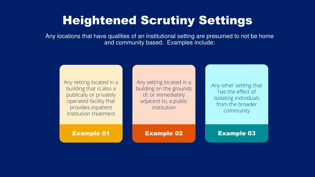 heightened scrutiny settings
