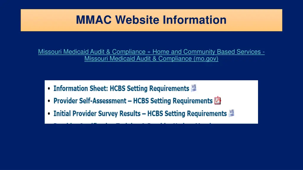 mmac website information