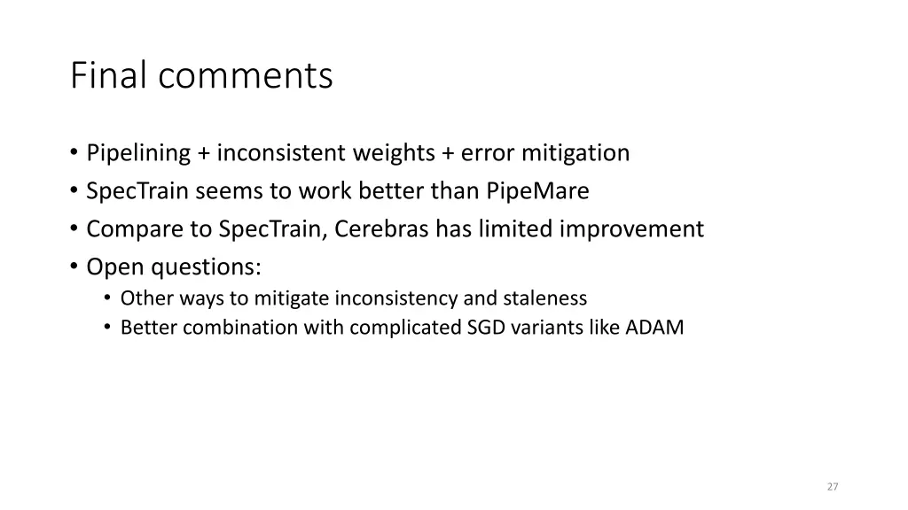 final comments