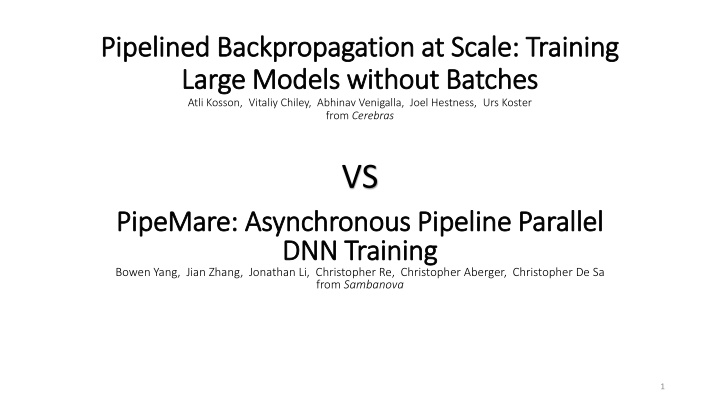 pipelined backpropagation at scale training