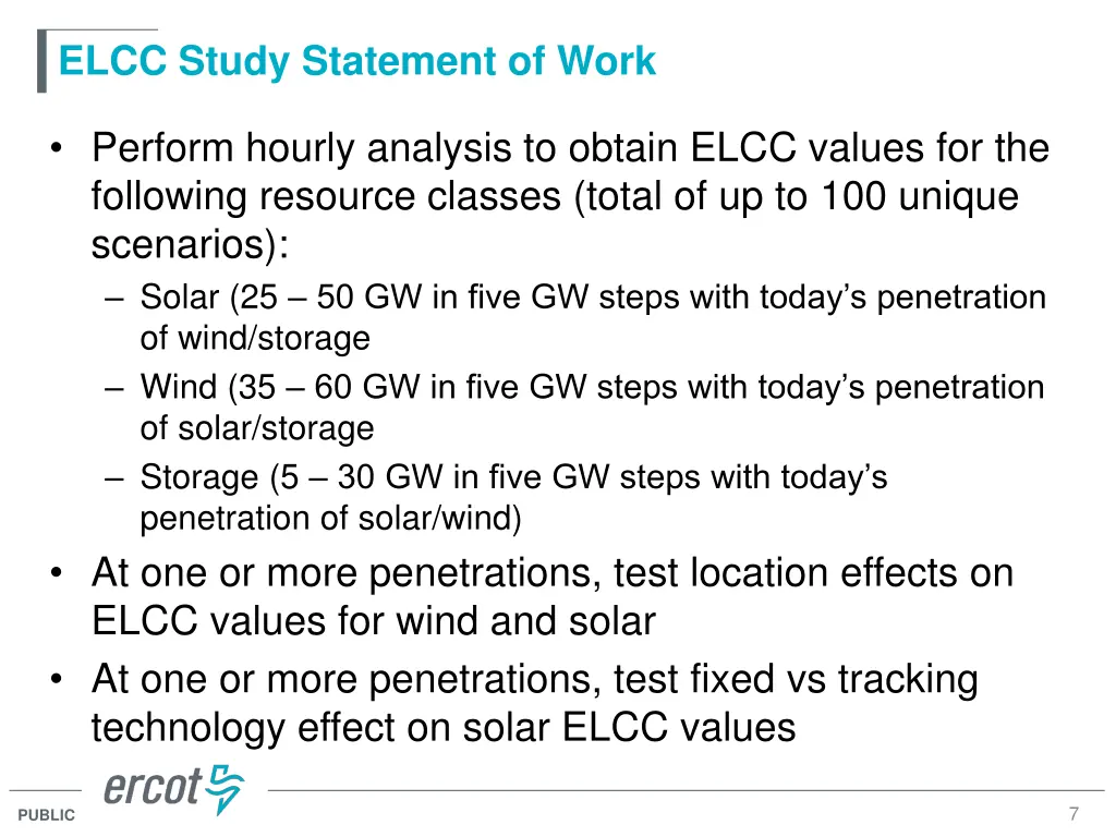 elcc study statement of work