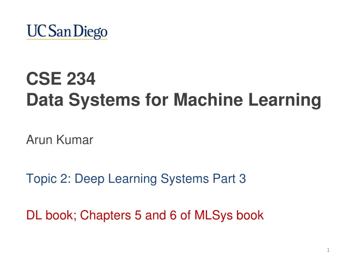 cse 234 data systems for machine learning