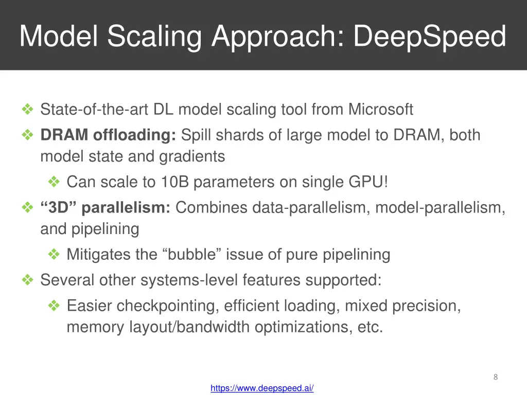 model scaling approach deepspeed