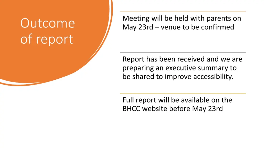 meeting will be held with parents on may 23rd