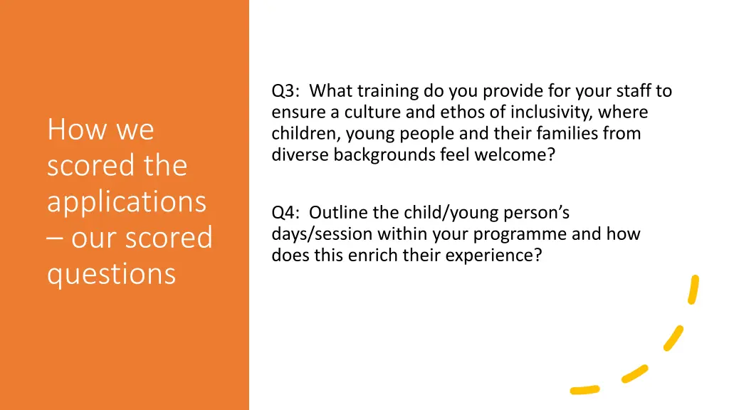 q3 what training do you provide for your staff
