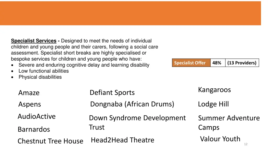 specialist services designed to meet the needs