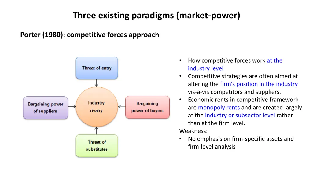 three existing paradigms market power