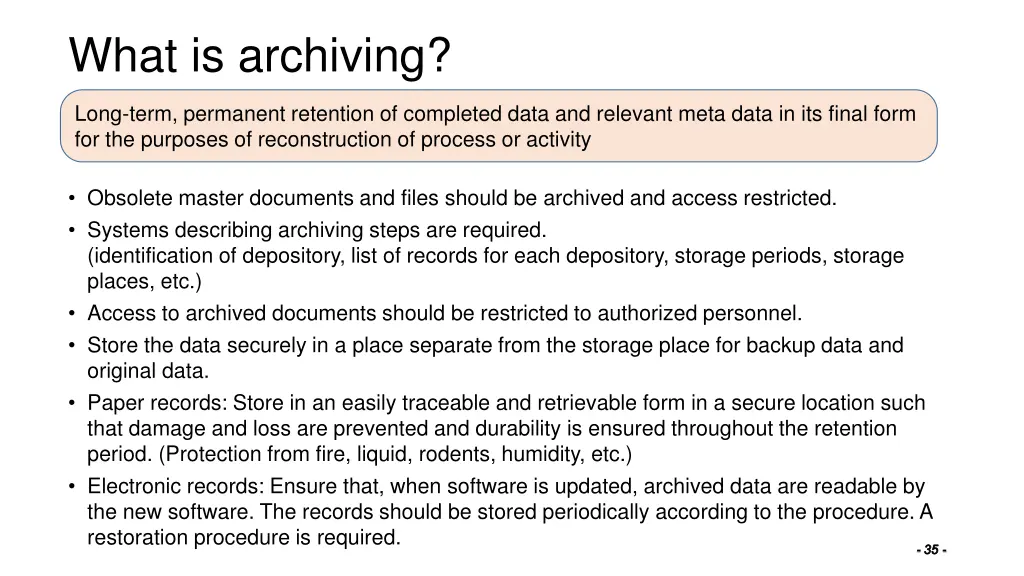 what is archiving