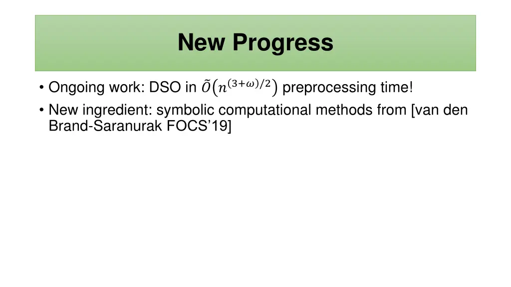 new progress