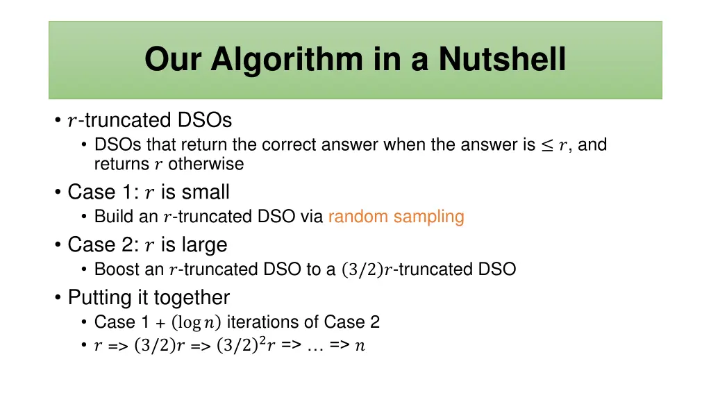 our algorithm in a nutshell