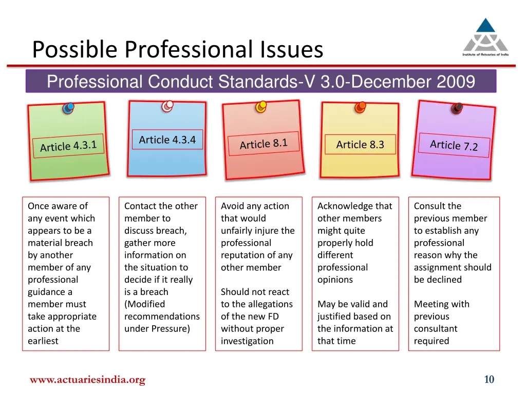possible professional issues professional conduct