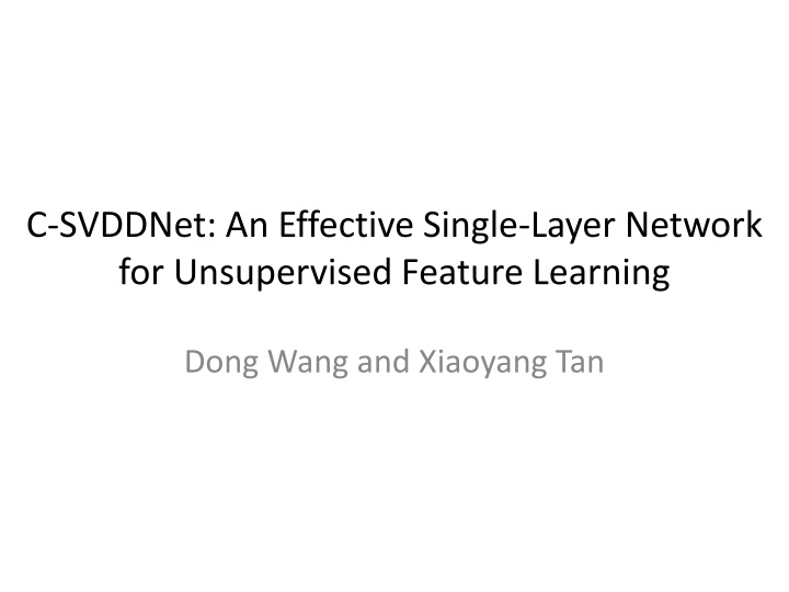 c svddnet an effective single layer network