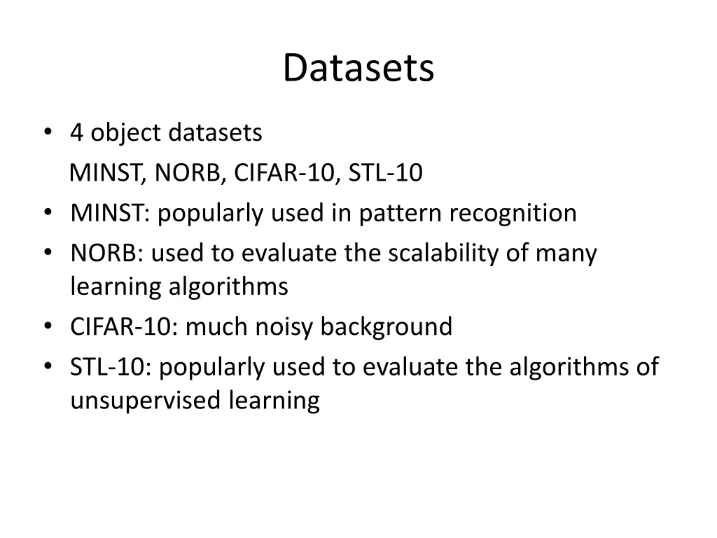 datasets
