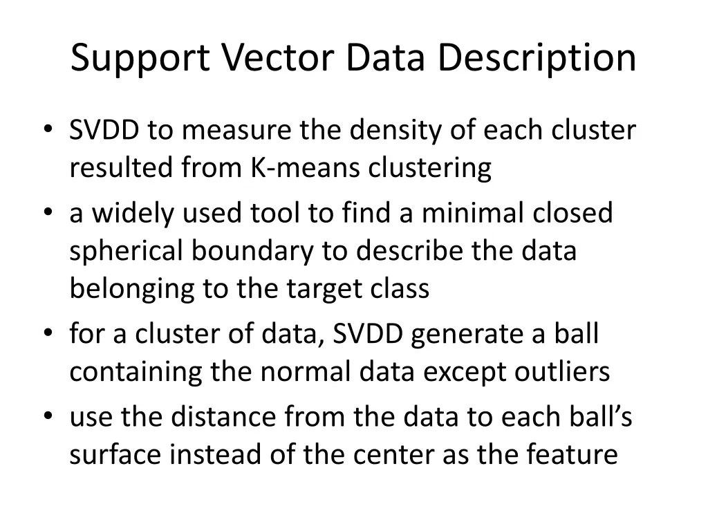 support vector data description
