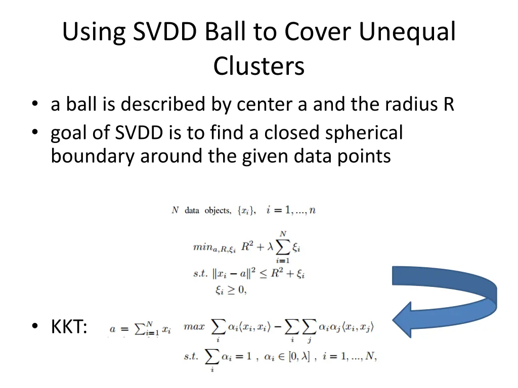 using svdd ball to cover unequal clusters a ball