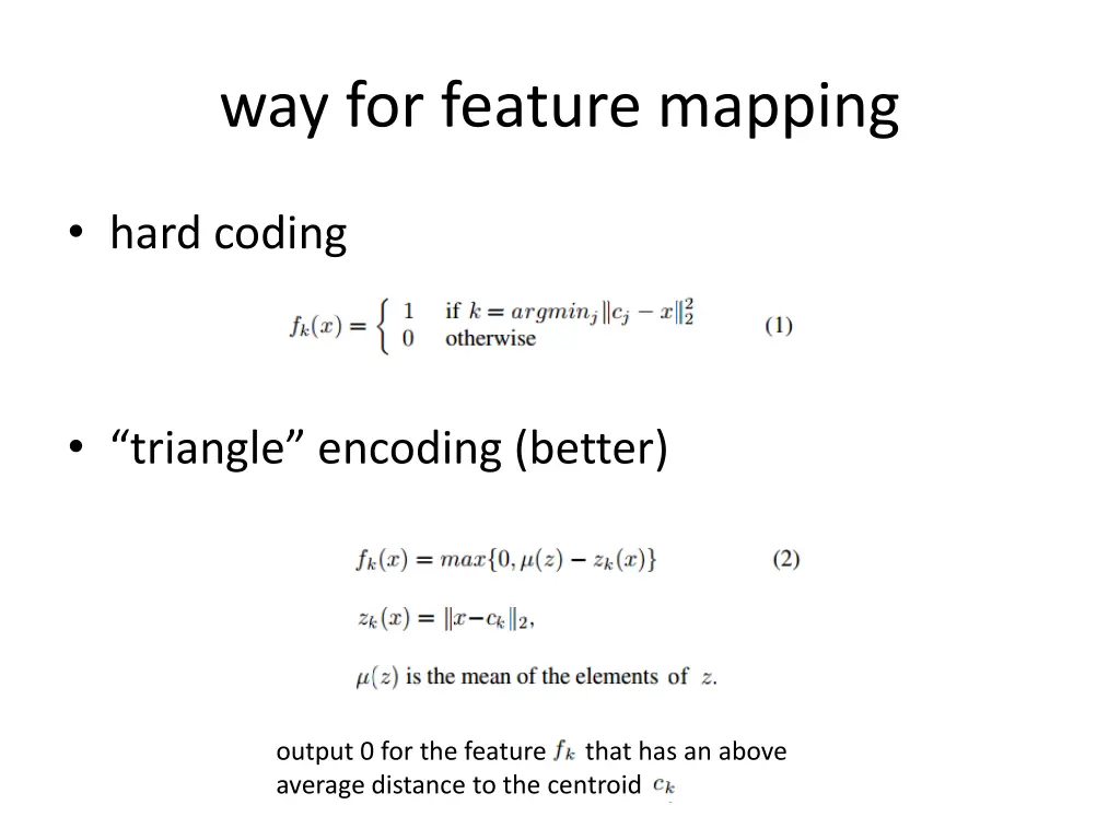 way for feature mapping