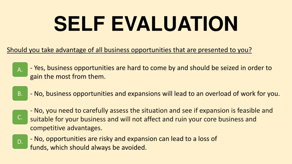 self evaluation