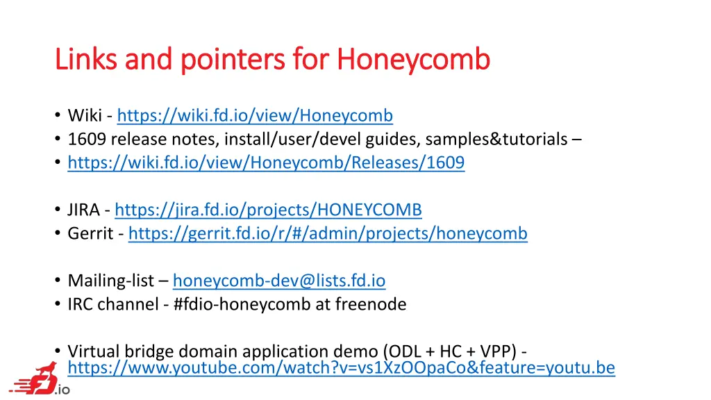 links and pointers for honeycomb links