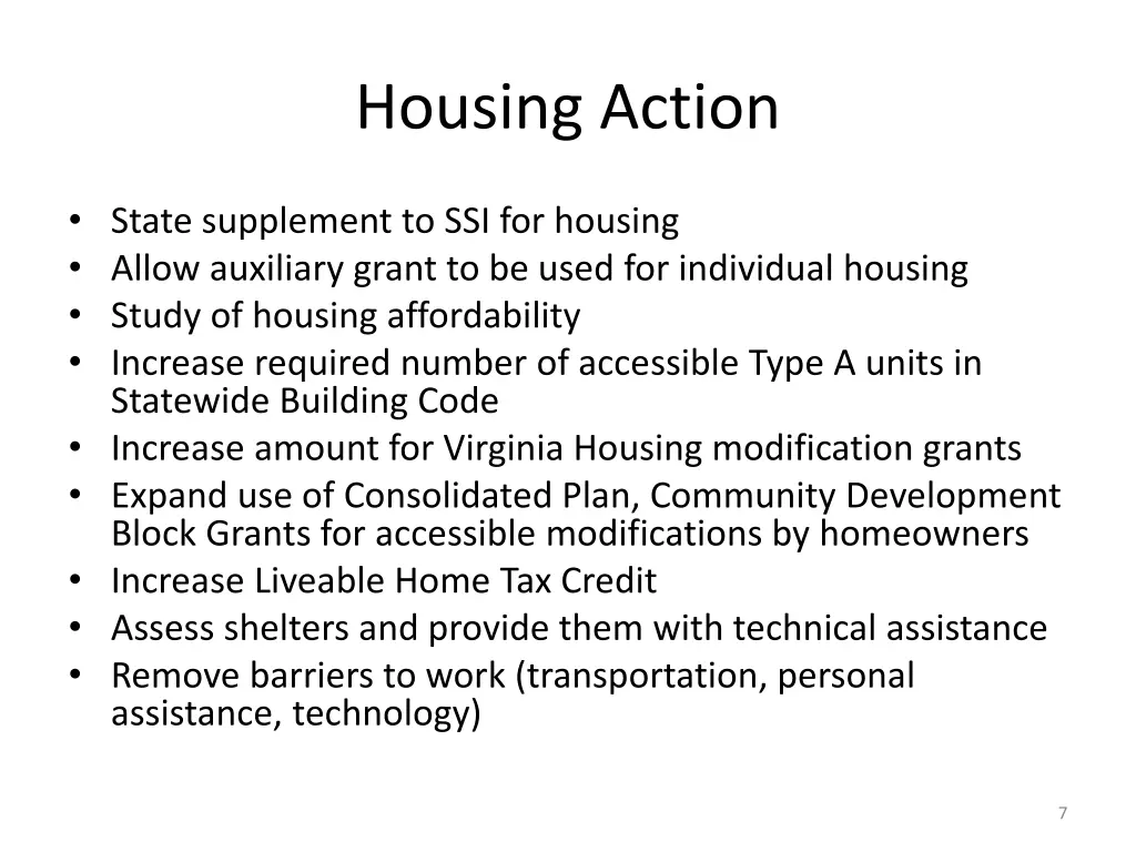 housing action