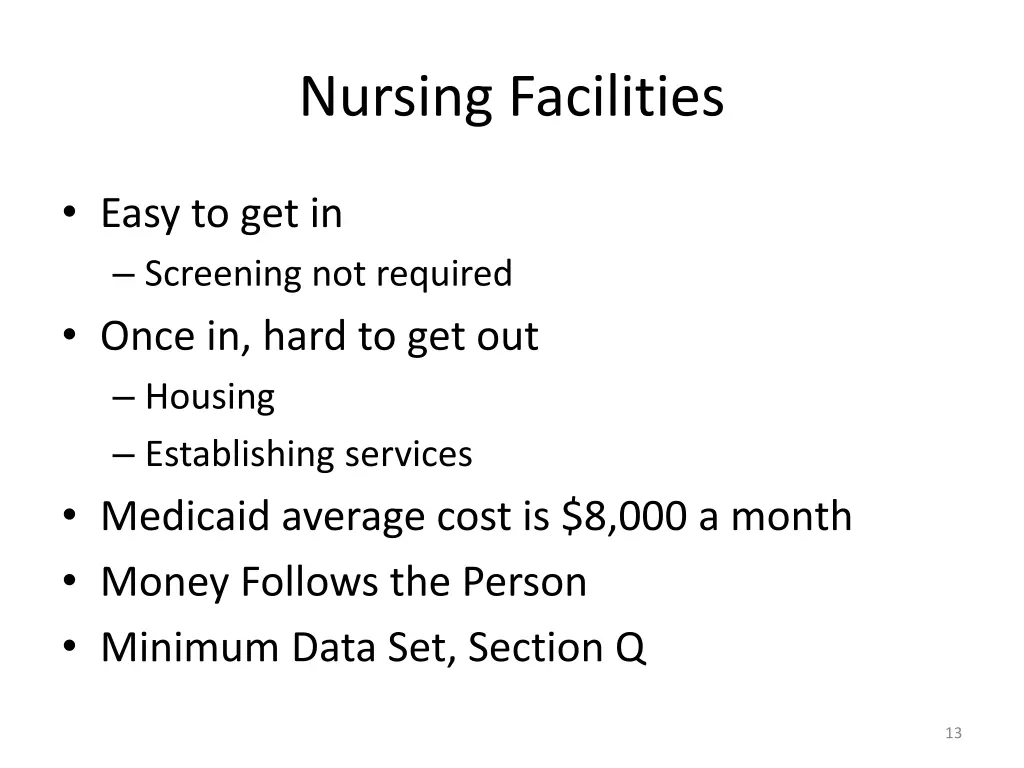 nursing facilities