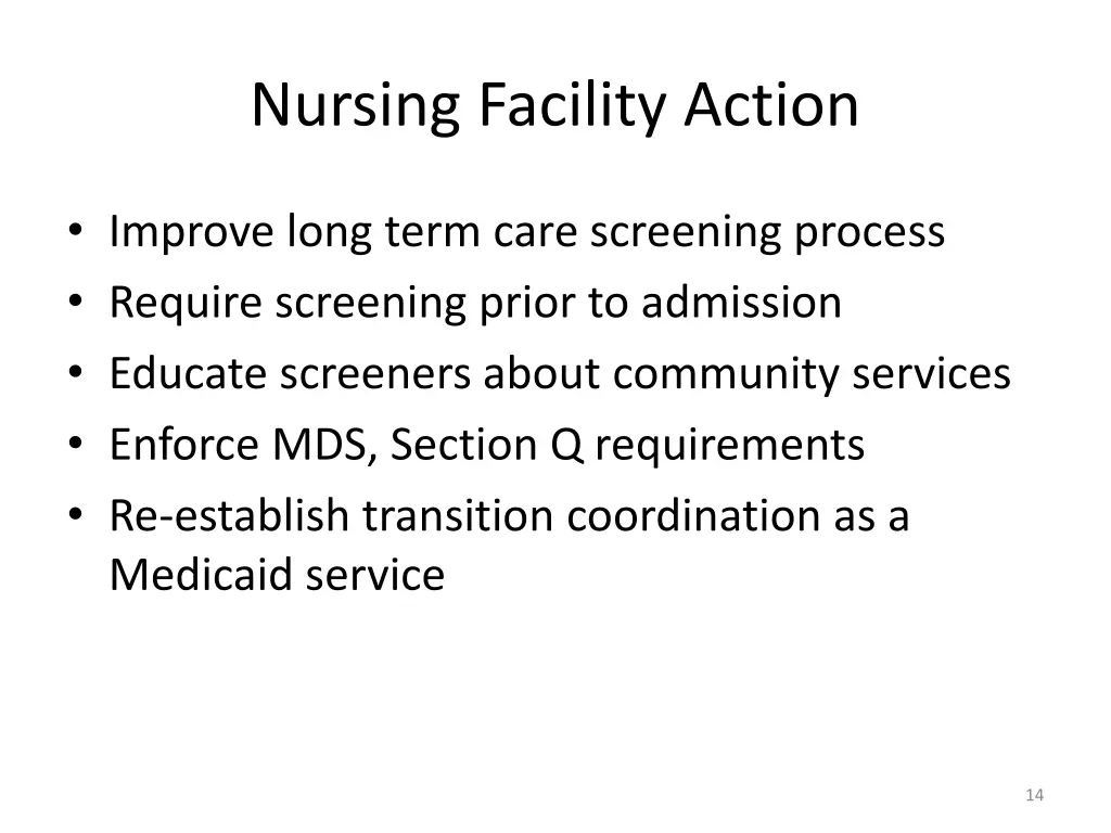 nursing facility action