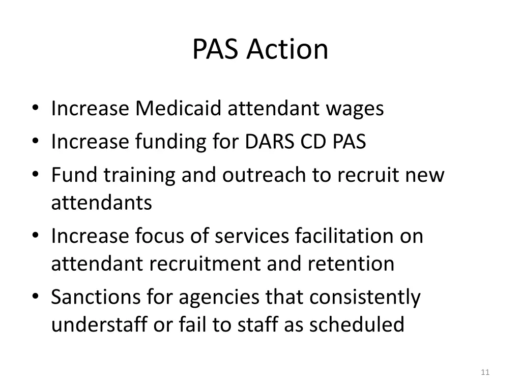 pas action