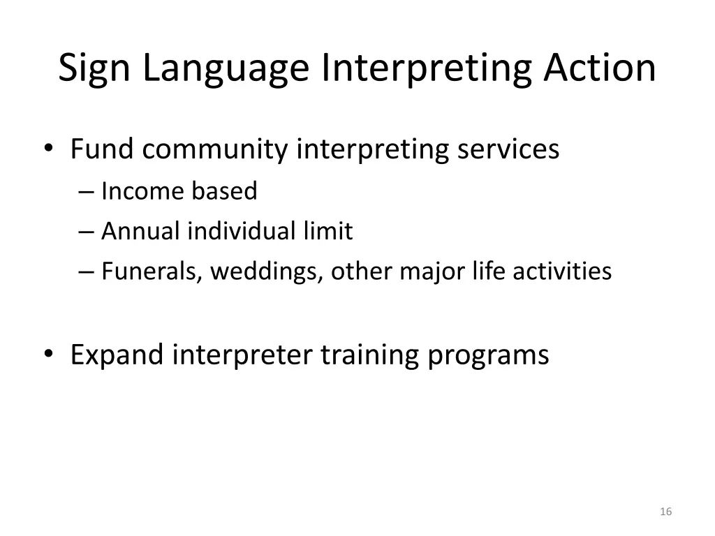 sign language interpreting action