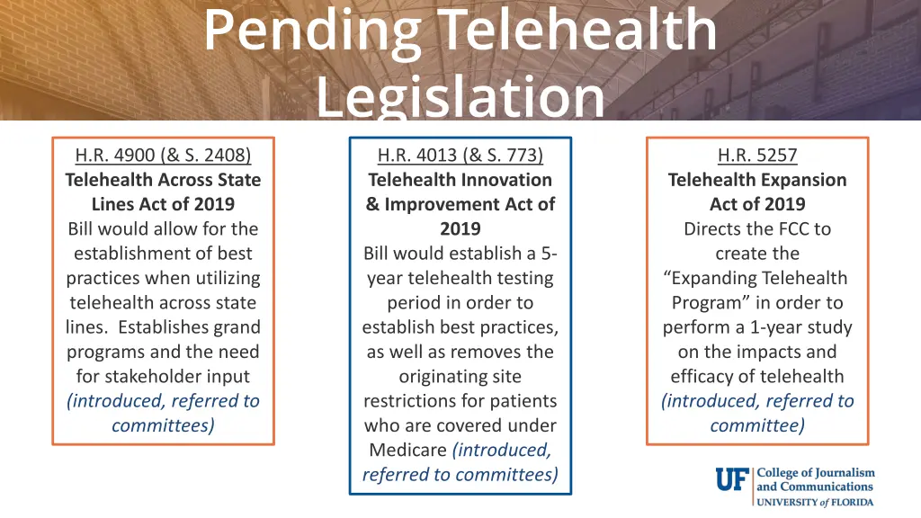 pending telehealth legislation
