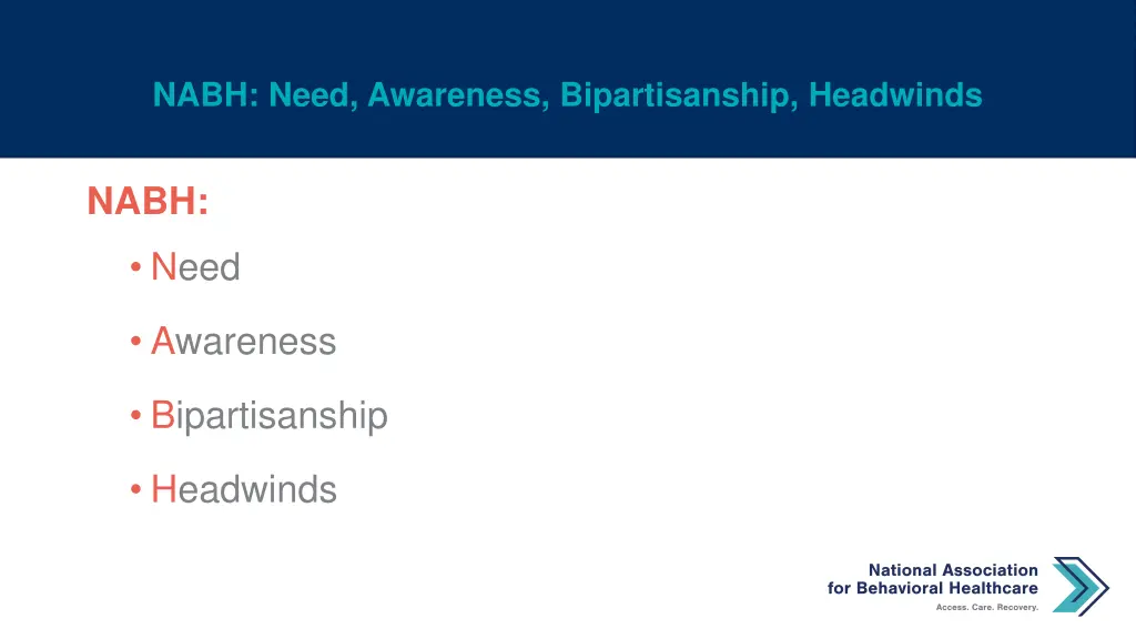 nabh need awareness bipartisanship headwinds