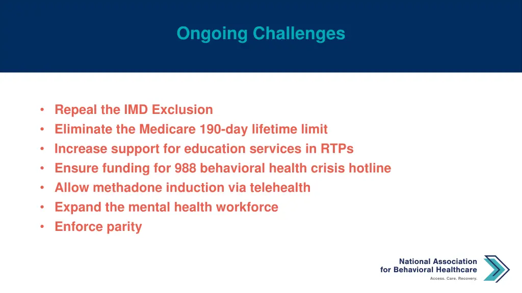 ongoing challenges