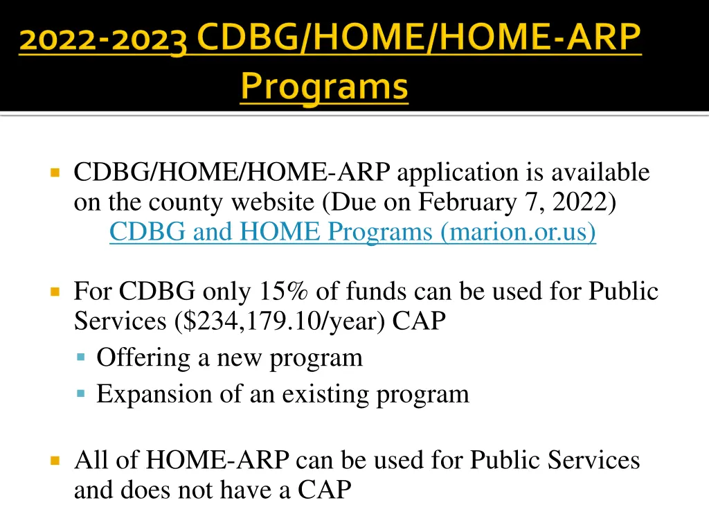 cdbg home home arp application is available