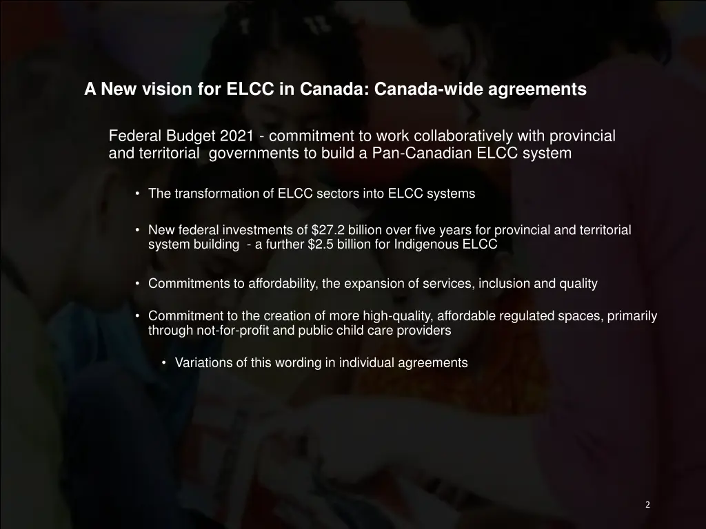 a new vision for elcc in canada canada wide