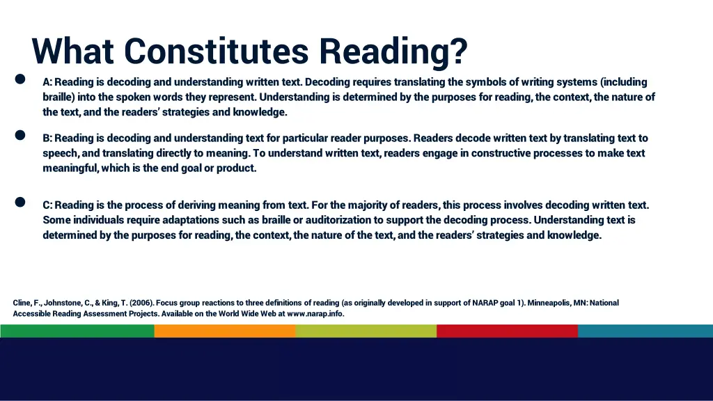 what constitutes reading a reading is decoding