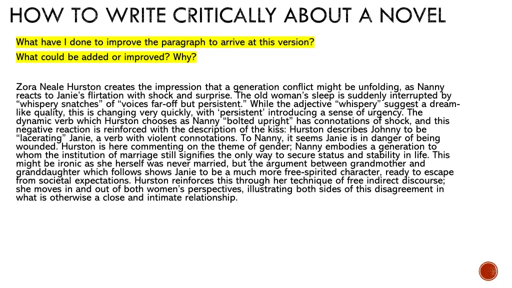 how to write critically about a novel 1