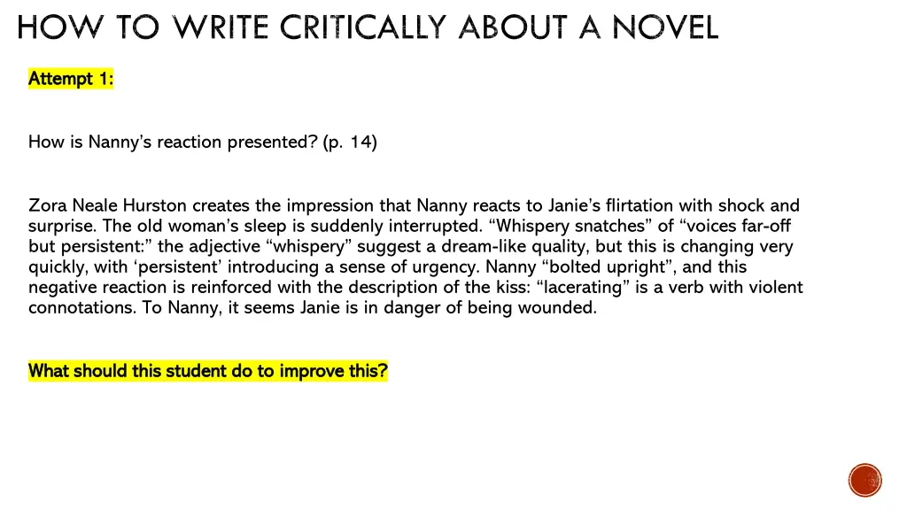 how to write critically about a novel