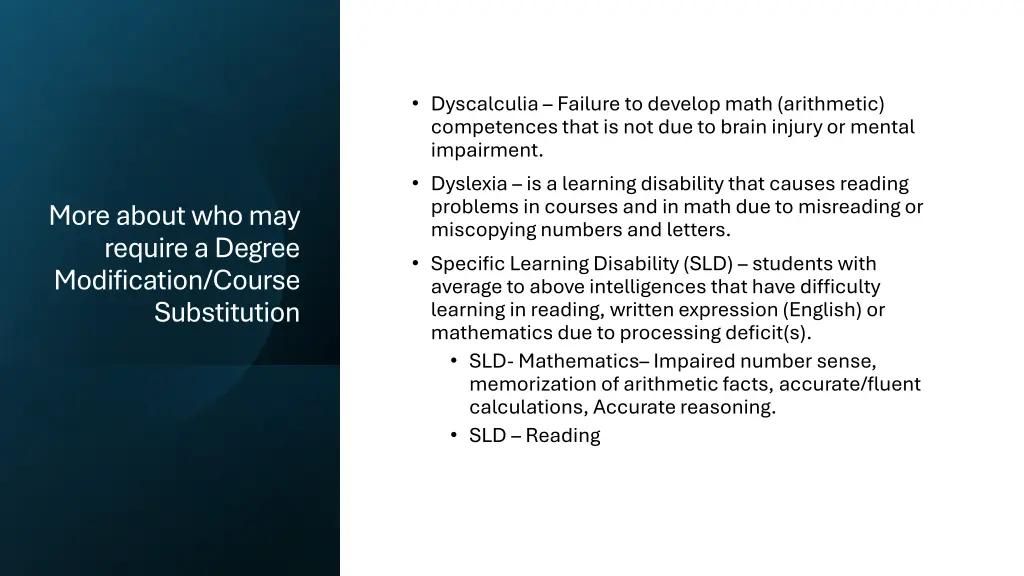 dyscalculia failure to develop math arithmetic