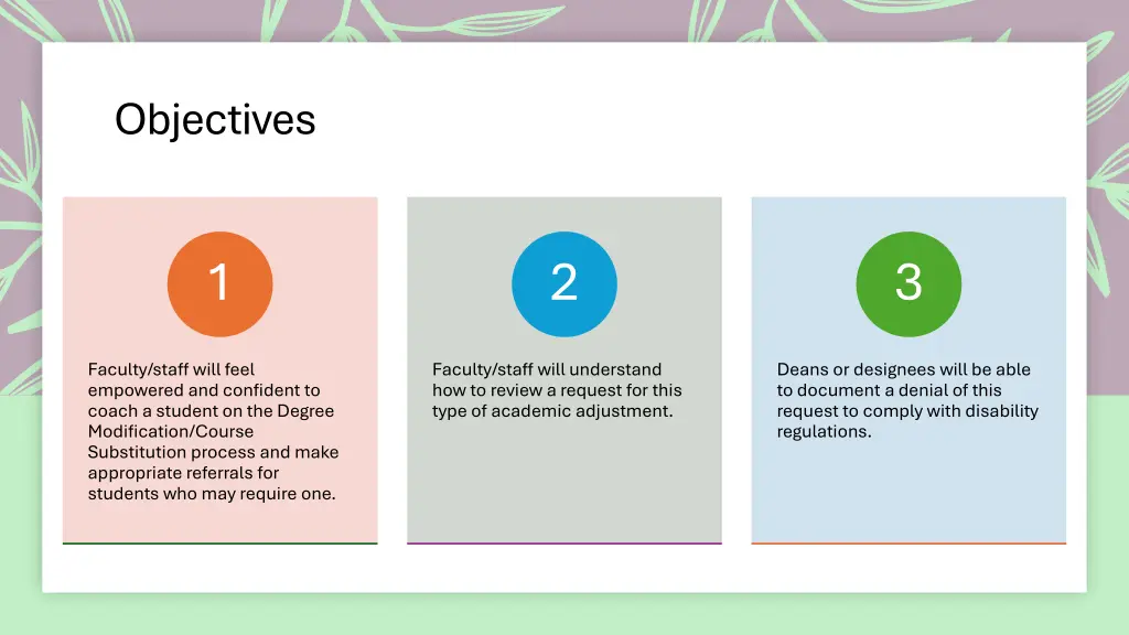 objectives