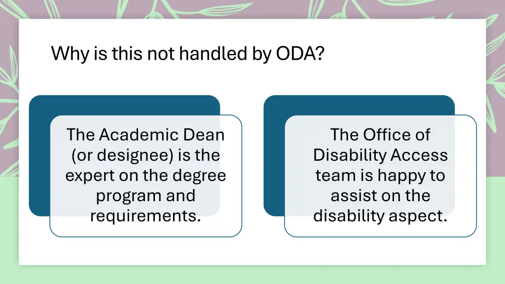 why is this not handled by oda