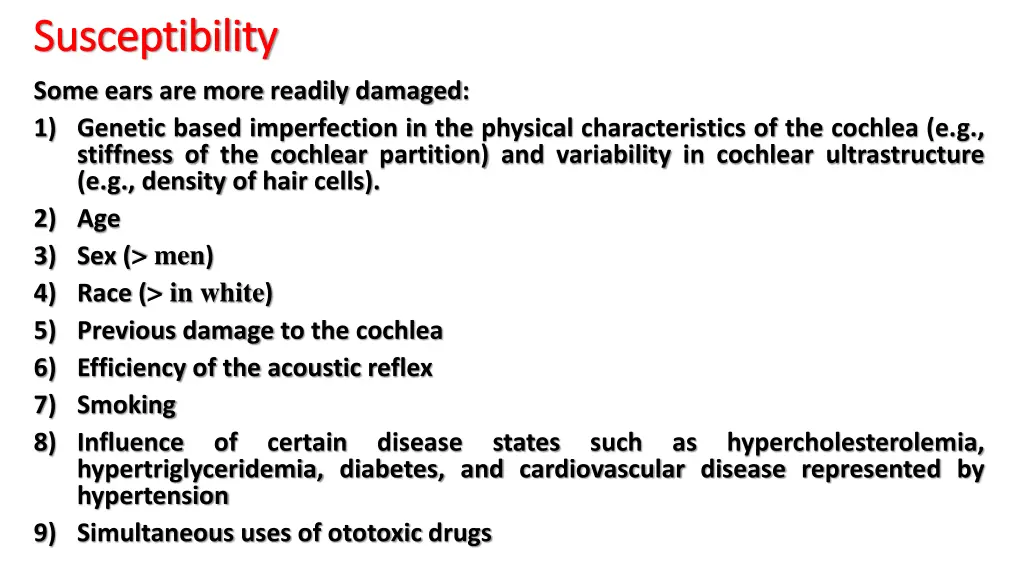 susceptibility susceptibility
