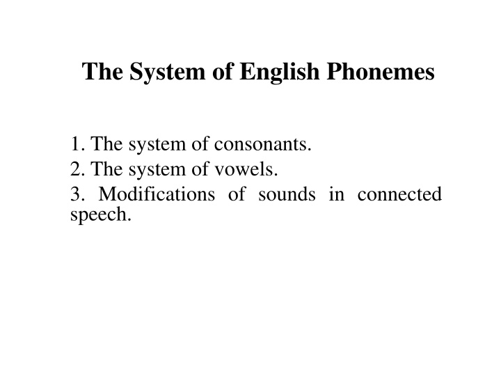 the system of english phonemes