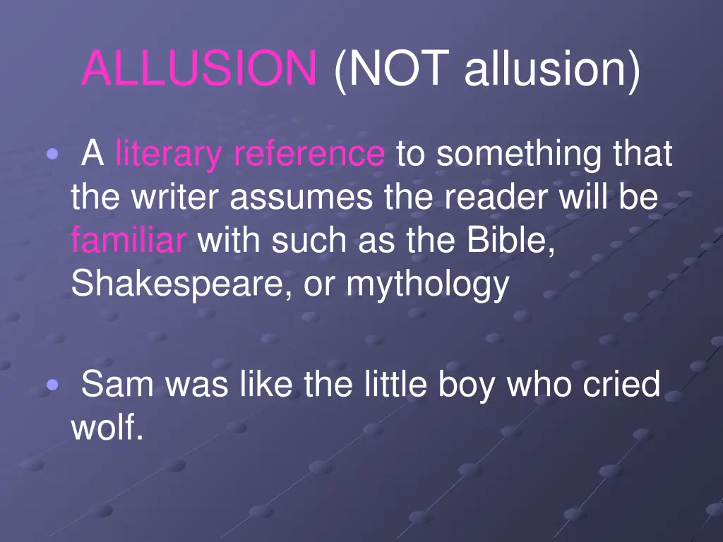 allusion not allusion