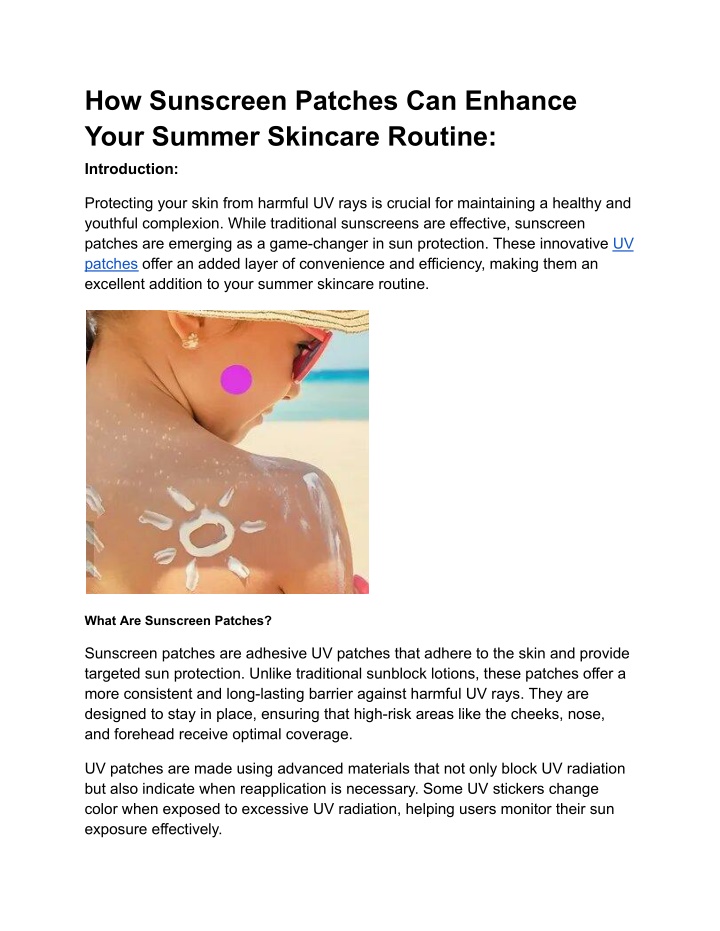how sunscreen patches can enhance your summer
